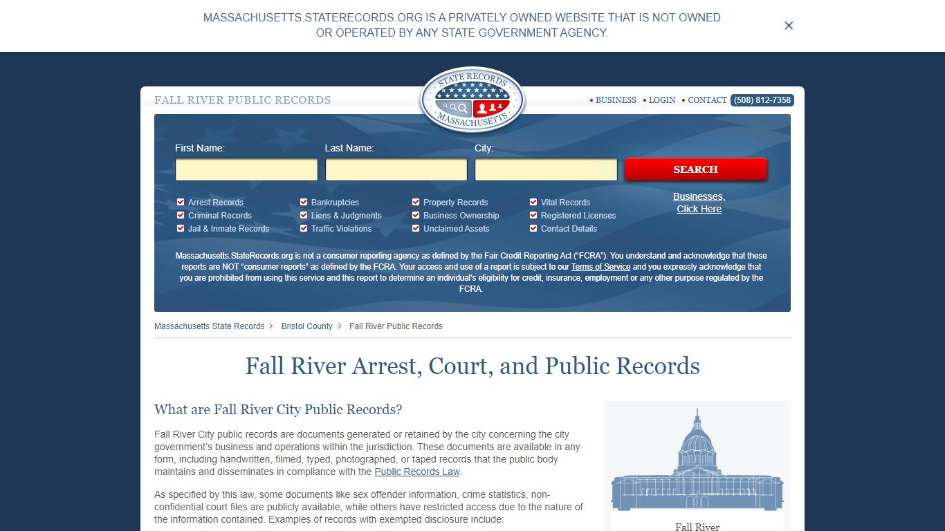 Fall River Arrest, Court, and Public Records