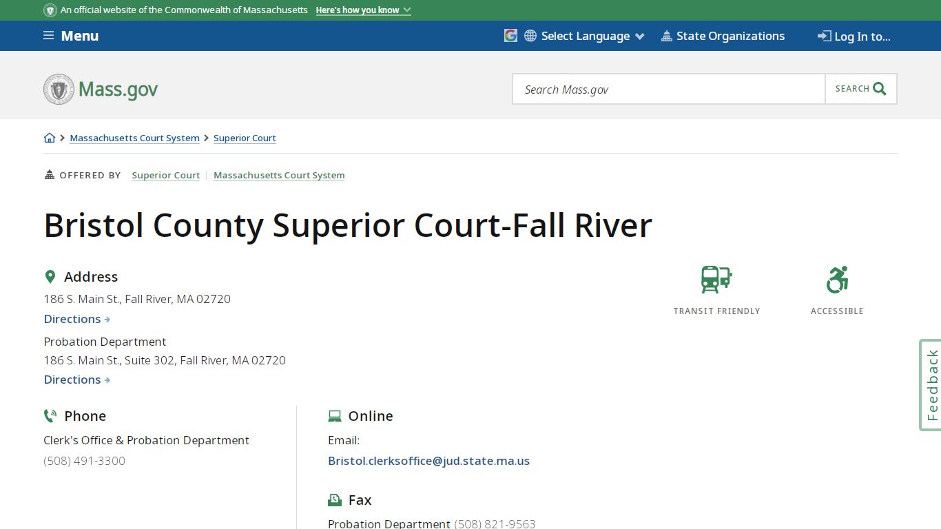 Bristol County Superior Court-Fall River | Mass.gov